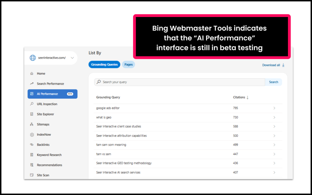 Bing-webmaster-beta-testing