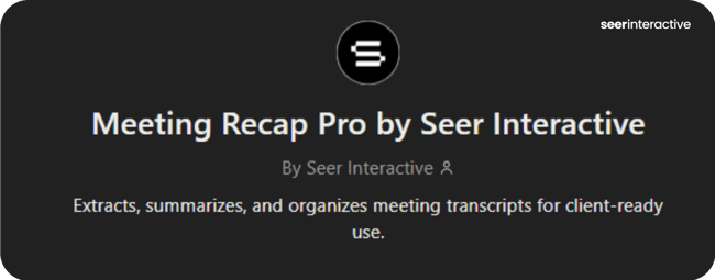 Meeting Recap Custom GPT