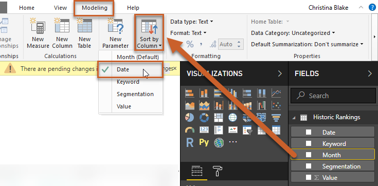 Select Date Under Sort By Column