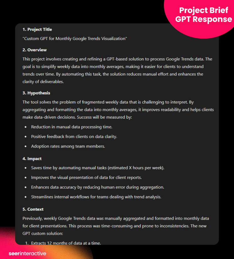 Project Brief GPT Response